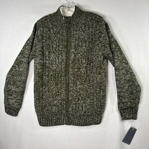 Amongst Others Green Zip-Up Sweater Sherpa lined Mens Size Medium